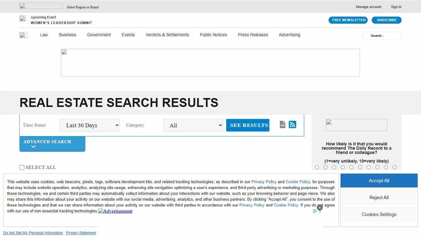 Public Notice Search Results - Maryland Daily Record