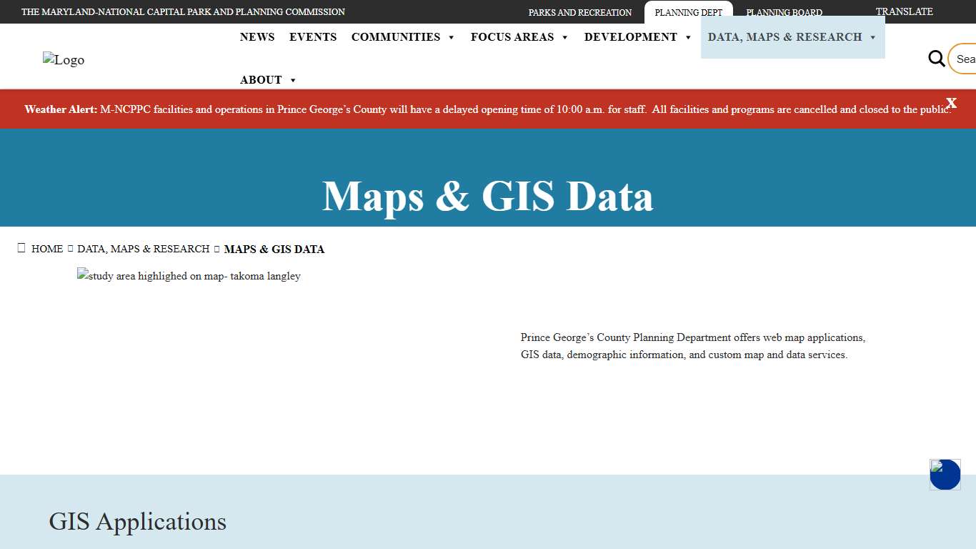 Maps & GIS Data - Prince George's County Planning Department